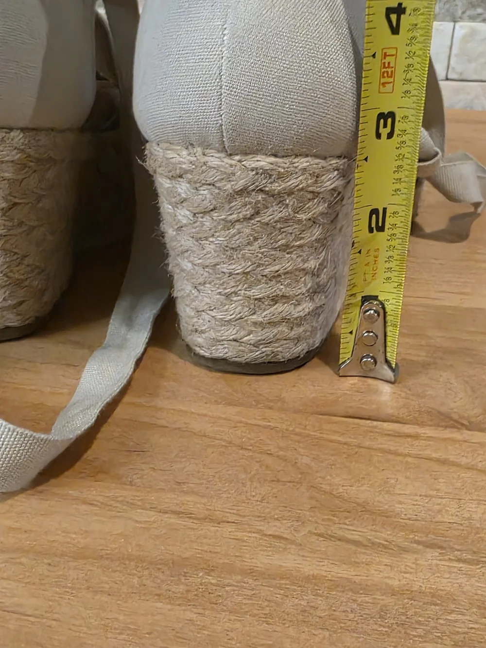 Vionic Lace-Up Espadrille Flats in Light Beige
